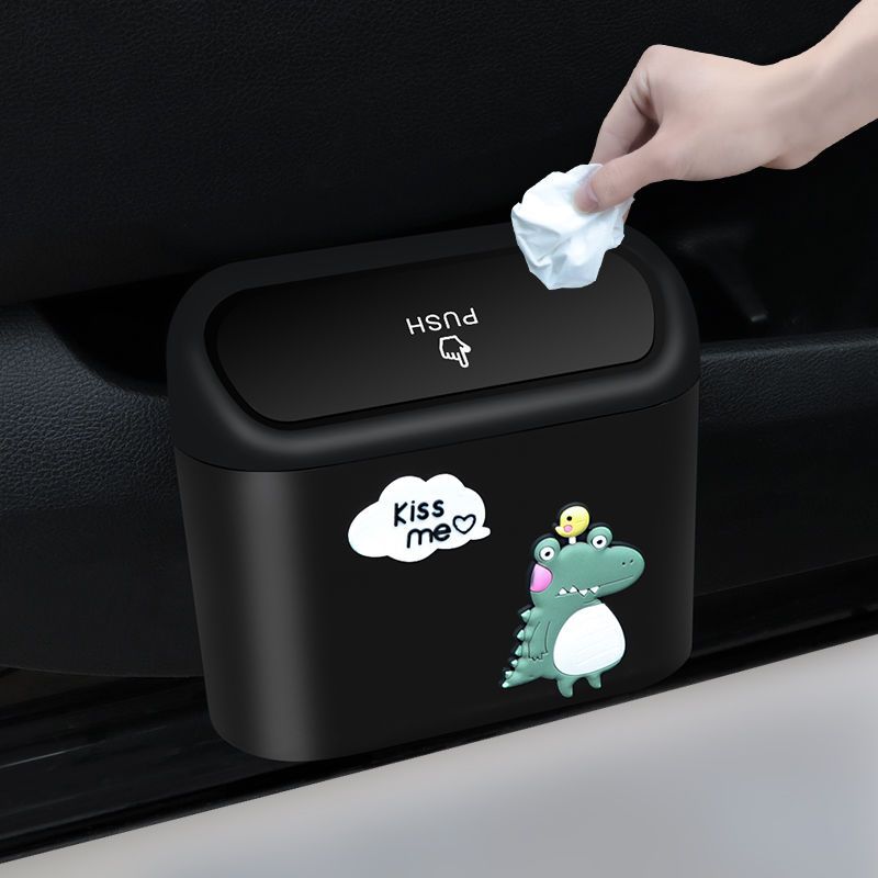卡通车载垃圾桶车门挂式置物桶多功能前排收纳车内储物桶创意用品