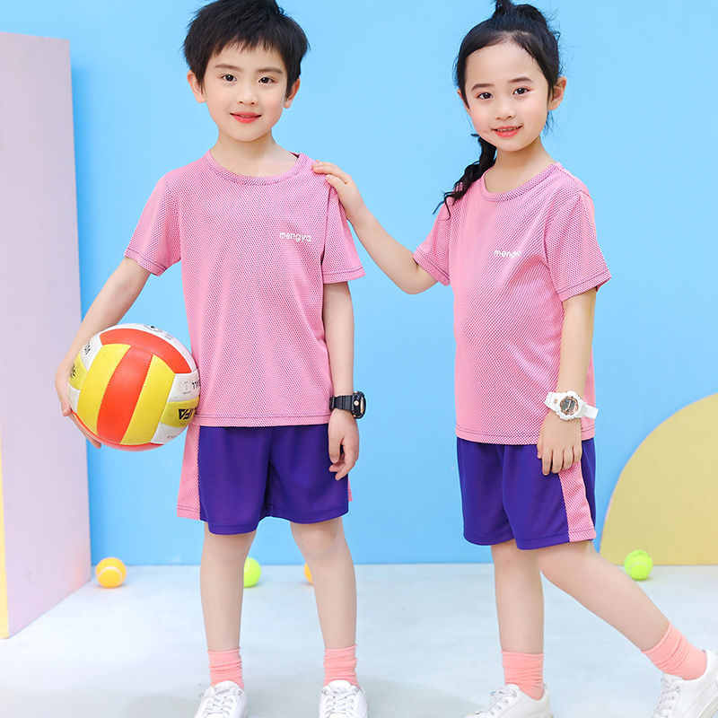 儿童短袖套装夏季速干衣男童篮球服女童小童中童大童夏天运动套装