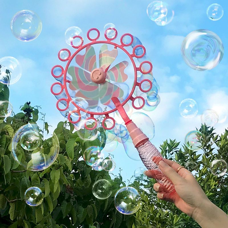 风车泡泡机抖音同款少女心网红儿童泡泡棒玩具吹泡泡水补充液多孔