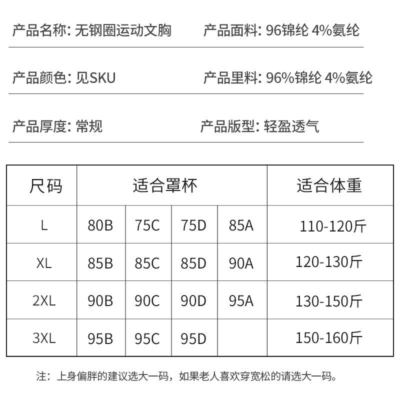 北极绒妈妈文胸无钢圈背心式加大码聚拢胸罩中老年薄款运动内衣女