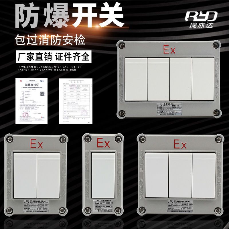 防爆开关工业防墙壁开关220v防爆开关防水防尘照明开关明暗通用