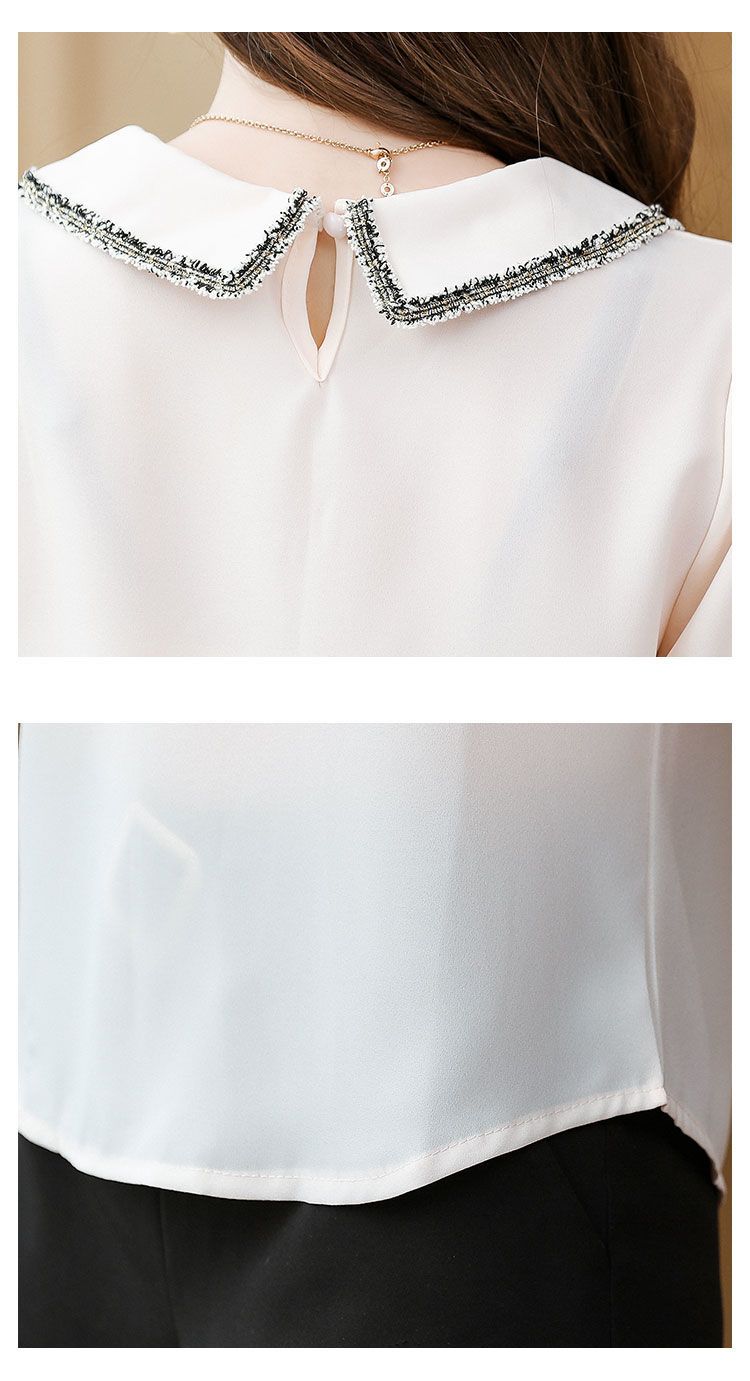 短袖雪纺衬衫女设计感小众2021夏装V领新款韩版时尚洋气小衫上衣