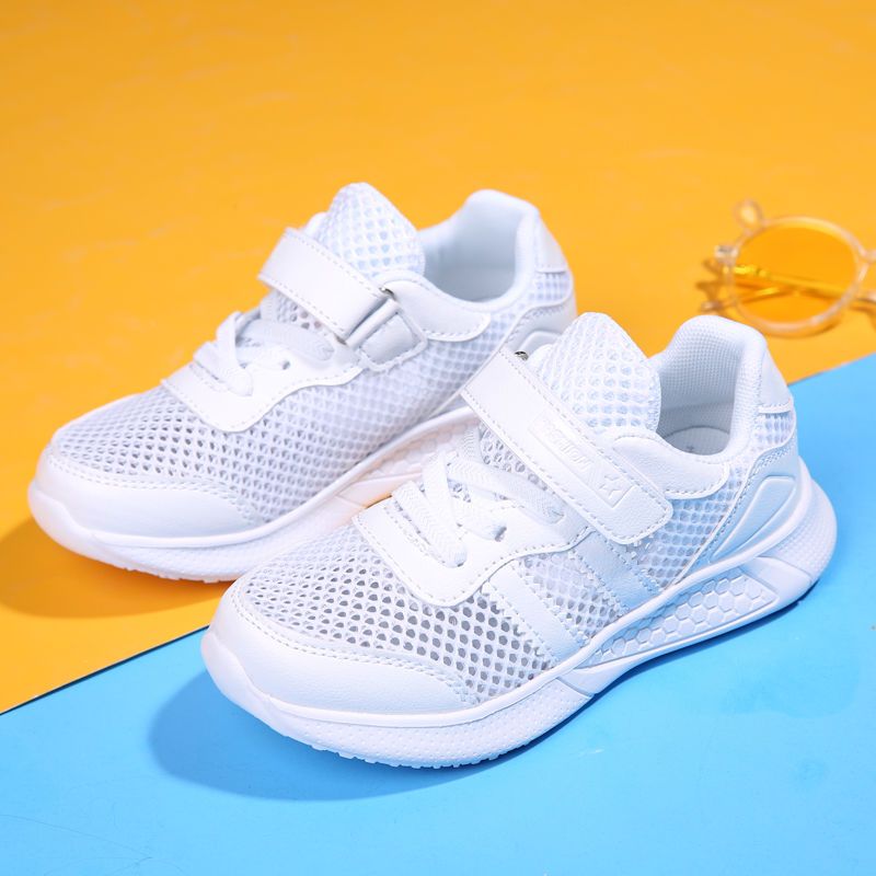 新款夏季男童白色运动鞋儿童跑步鞋男孩鞋子女童学生白鞋ABC