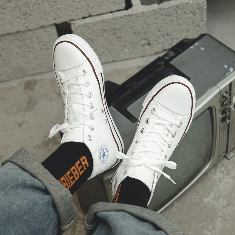 High-top canvas shoes men's Korean version trend 2021 spring and autumn couple Harajuku ulzzang retro all-match student women's shoes