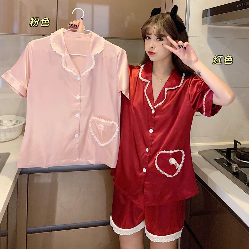 睡衣女夏季冰絲2021年新款春秋短袖薄款家居服套裝網紅爆款ins風
