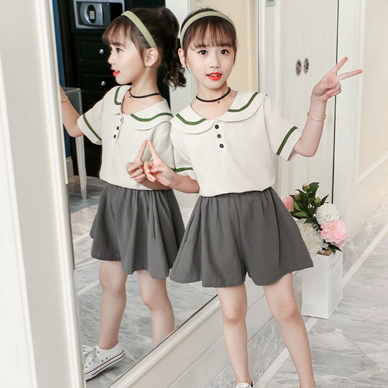 女童夏装套装2022夏季新款中大童韩版运动装两件套中小学生运动装