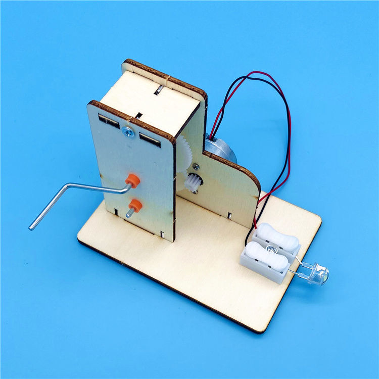 科学实验小制作diy手工拼装材料小学生科技发明手摇发电机模型