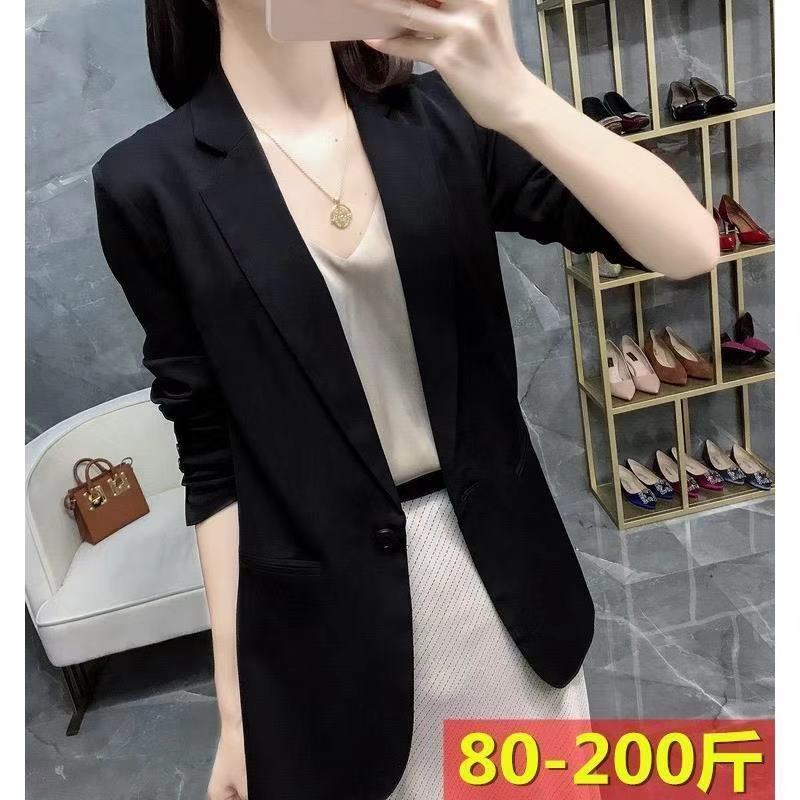 Sun protection clothes women's 2021 jacket women's new large size suit all-match fat mm loose and thin small suit jacket women