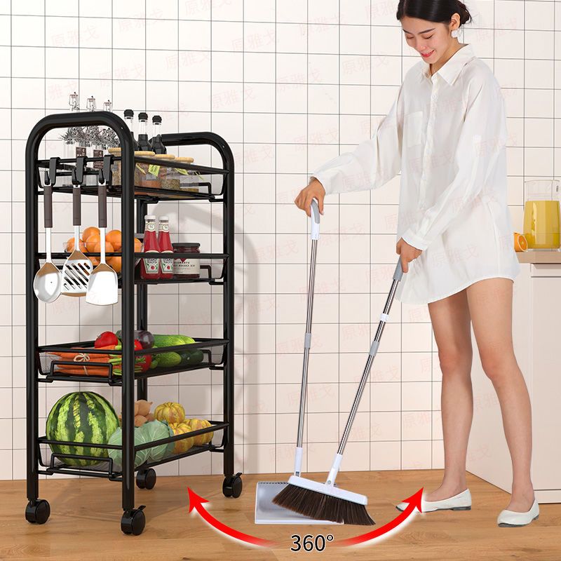 厨房置物架小推车落地多层可移动带轮夹缝卧室储物收纳架菜篮子