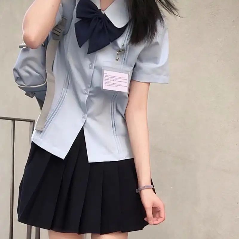 JK制服衬衫女短袖日系学院风校供感风琴褶原创百搭学生基础款衬衣