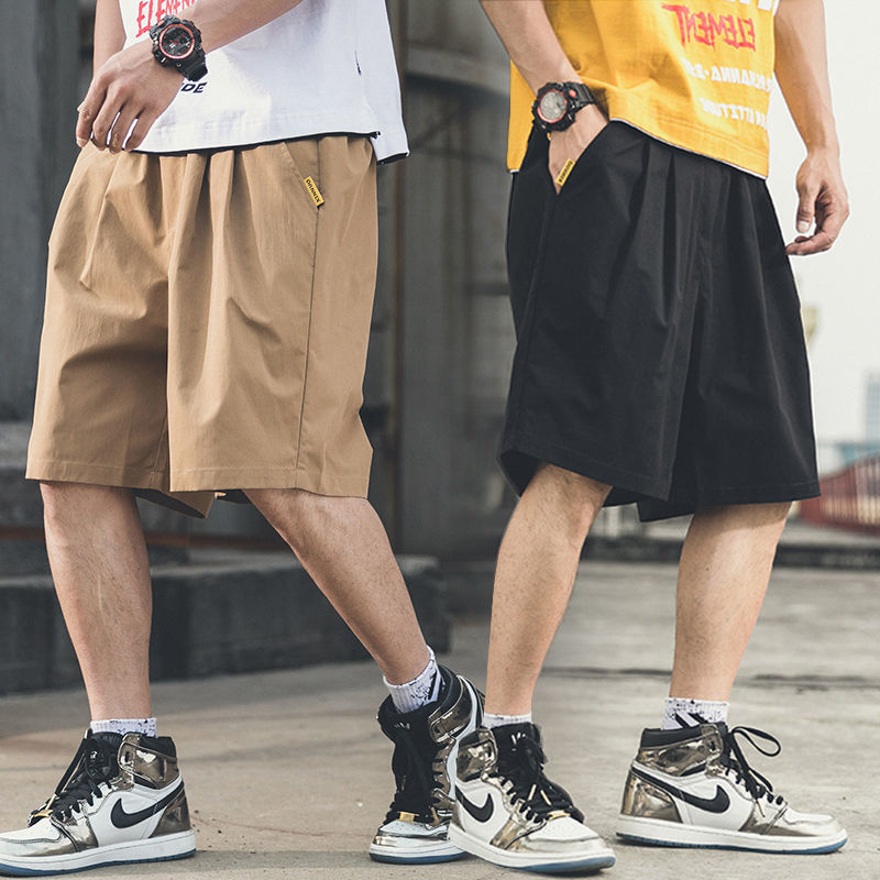 Sports cropped pants men's summer thin loose men's shorts casual wear trend Korean versatile handsome pants