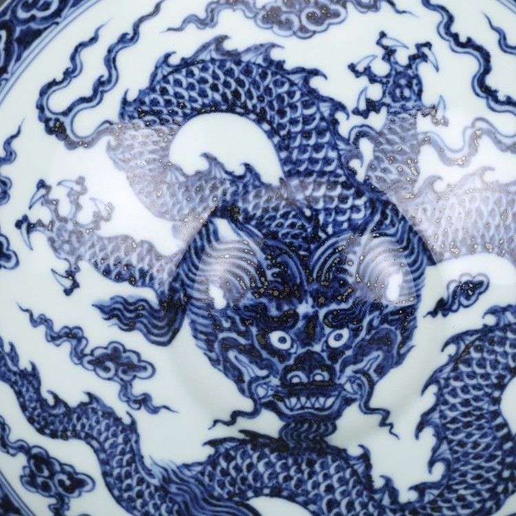 捡漏大明宣德青花龙纹卧瓶 保真瓷器古玩真品老瓷器包老保真摆件