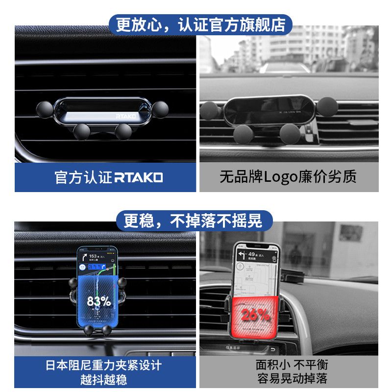 New car mobile phone bracket car supplies air outlet car support frame gravity navigation fixed support high-end