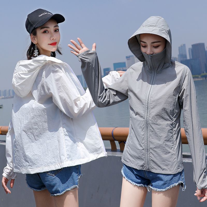 防晒衣服女新款网红防紫外线电动车防晒衣初中生夏季薄款速长袖