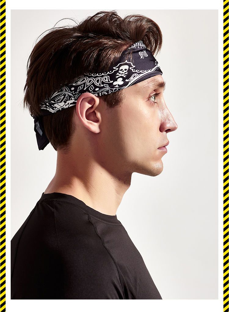 Foulard homme fleur de cajou design de mode crâne carré tendance Hip hop foulard de danse de rue foulard en soie femme_voghion.com