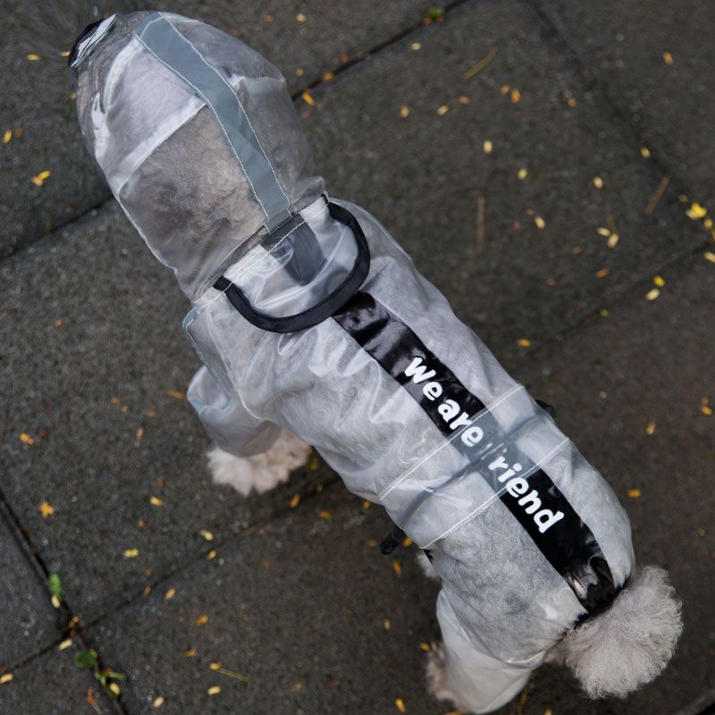 Dinosaur puppy raincoat four-legged waterproof all-inclusive teddy bichon small dog medium-sized large dog belly protection poncho