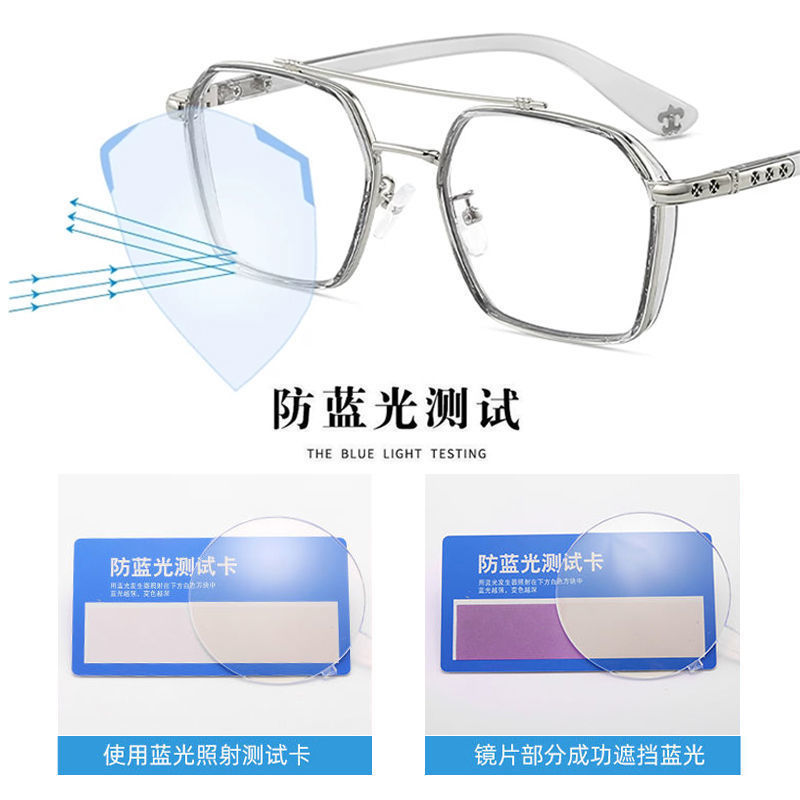 Internet celebrity myopia glasses men's anti-blue radiation flat light glasses women's no degree trend domineering William Chan same style