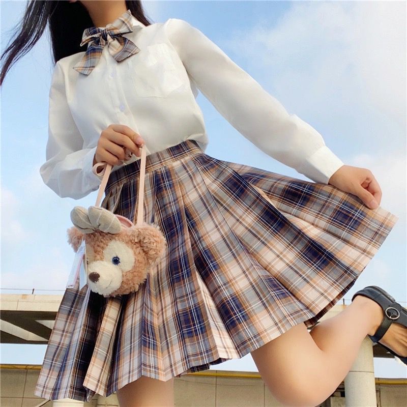 Japanese Collection genuine JK uniform full set pleated skirt fashion women's summer short skirt shirt college school uniform