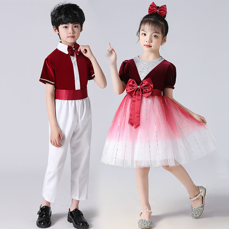 六一兒童合唱服演出服中小學生大合唱團朗誦夏季幼兒園表演服裝
