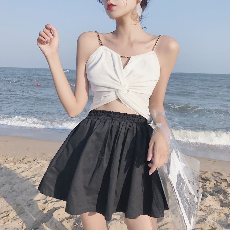 Vest female 2023 spring and autumn new women's clothing Korean version twisted chain personality camisole slim fit all-match navel dress