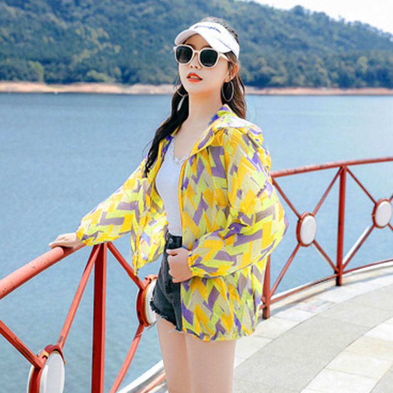 Camouflage sunscreen women's summer UV protection  new loose thin coat breathable sunscreen shirt western style sunscreen suit