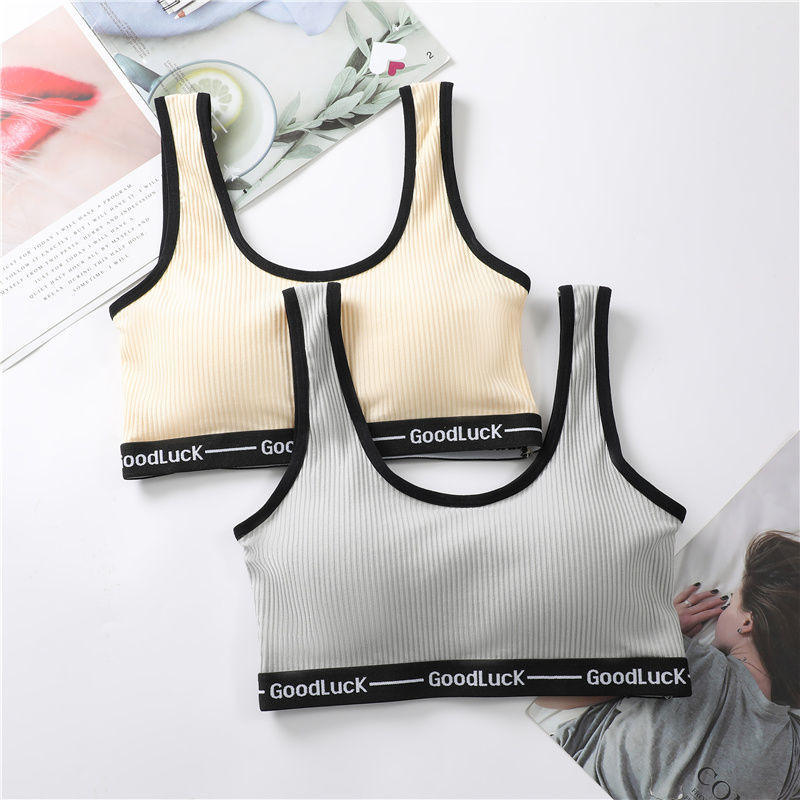 Puberty junior high school students girls underwear students cotton Korean version no steel ring tube top wrapped chest sports bra vest