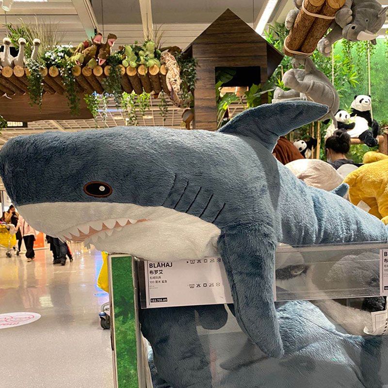 宜家ikea鲨鱼布罗艾毛绒玩具玩偶抱枕靠垫可爱布偶公仔大白鲨