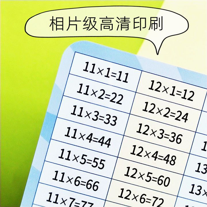 大九九乘法口诀表卡片19 19二三年级大99乘法口诀小学生数学卡片 虎窝拼