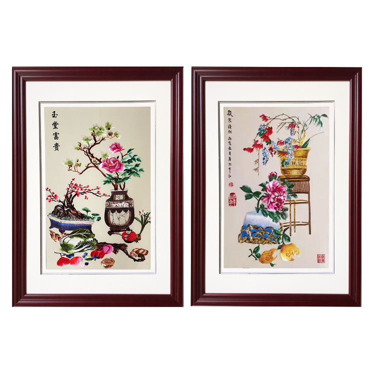 苏绣金玉满堂刺绣成品客厅挂画玄关书房新房装饰挂画送朋友礼品