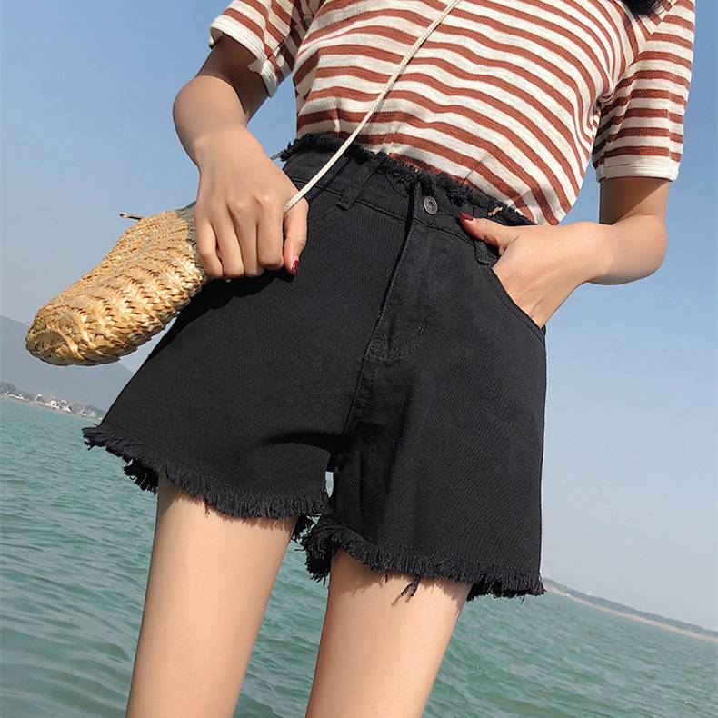 Denim suspenders women's new summer loose thin wide leg pants shorts foreign style pants trend