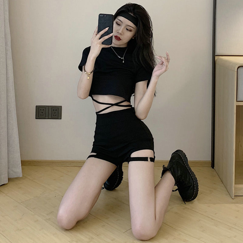 女團安全熱褲辣妹超短褲緊身高腰包臀褲顯瘦翹臀性感夜店蹦迪短褲