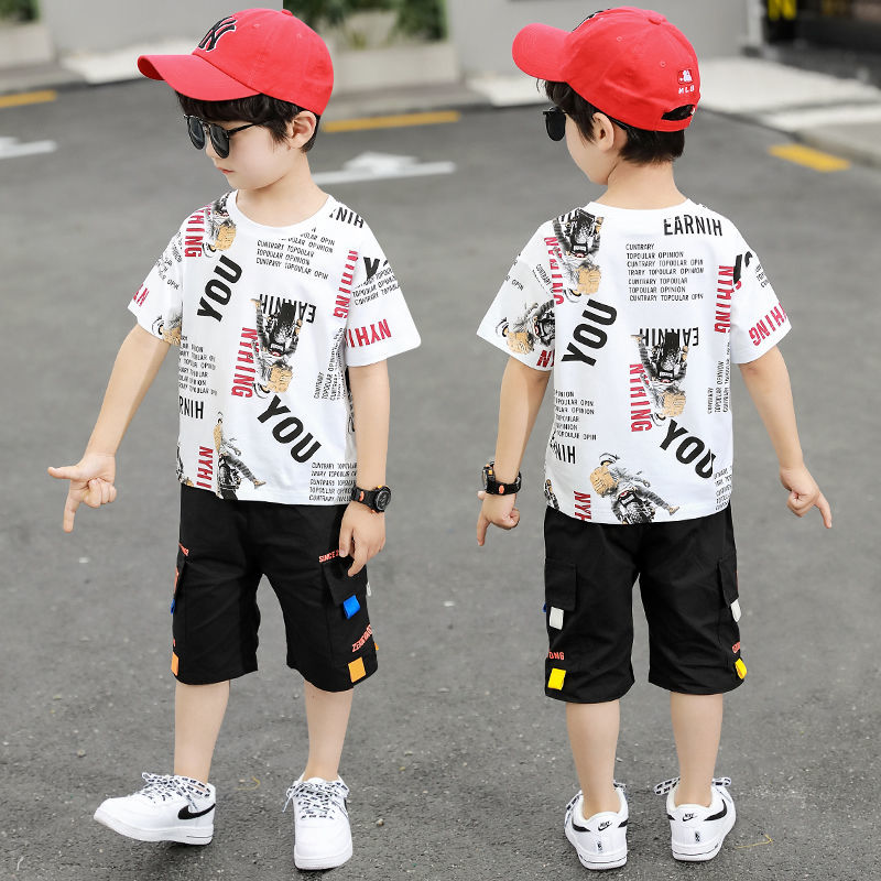 男童夏装短袖套装2023新款潮流帅气儿童装中大童夏季男孩韩版时髦