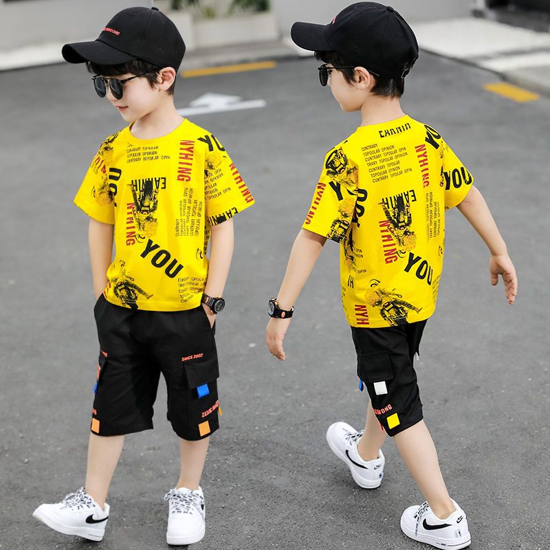 童装男童夏装短袖套装新款儿童夏季运动两件套中大童洋气潮衣