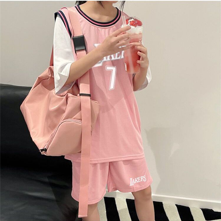 Team class uniforms can be customized pink new basketball uniforms sports suit three-piece student leisure sports two-piece suit