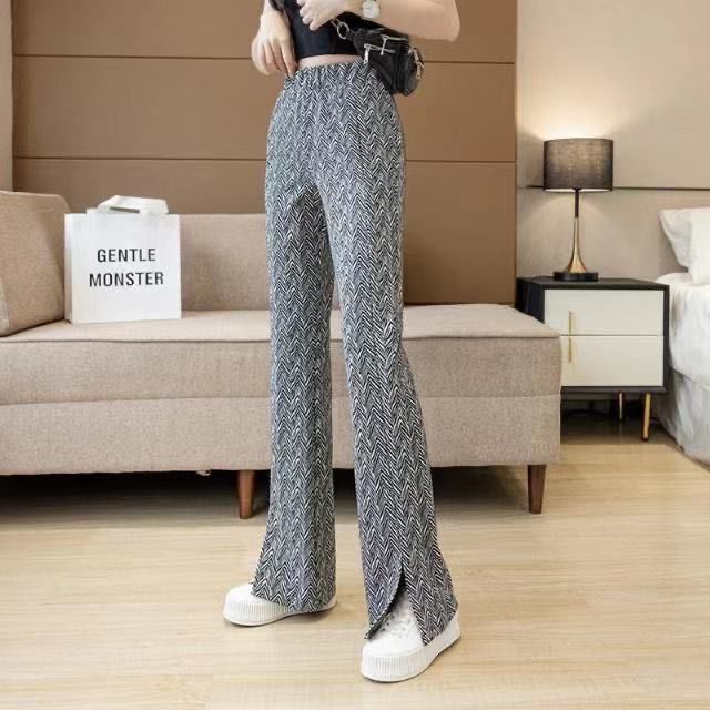 Pants women's loose and versatile fashion wide leg pants  spring and summer new high waist drop bell pants fried Street pants