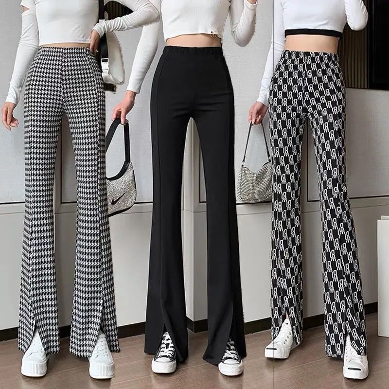 Pants women's loose and versatile fashion wide leg pants  spring and summer new high waist drop bell pants fried Street pants