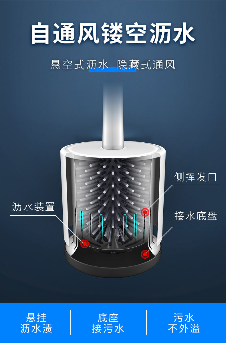 马桶刷家用洗厕所刷子无死角卫生间多功能架置物架挂墙式神器套装