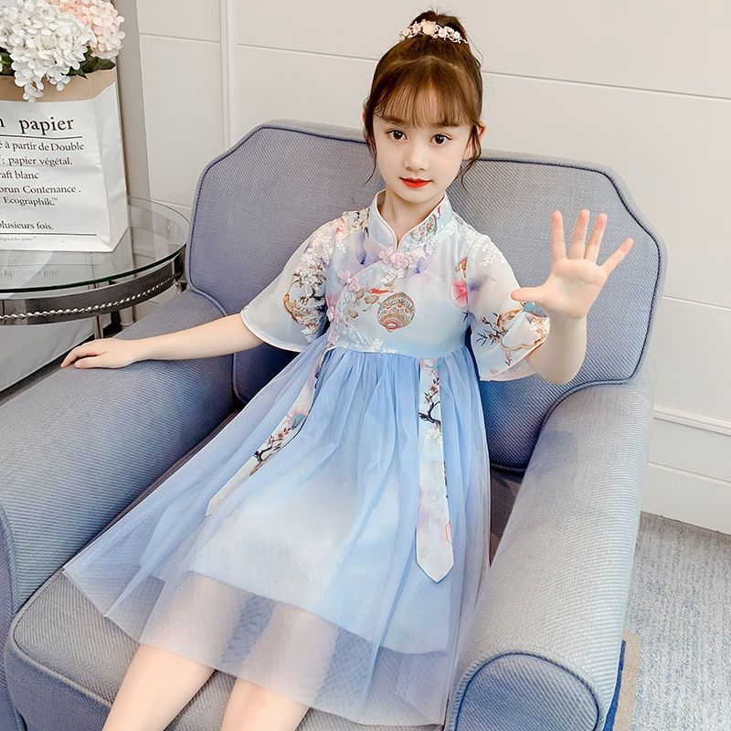 漢服女童連衣裙夏裝超仙公主裙兒童裙子中國風古裝夏洋氣童裝襦裙