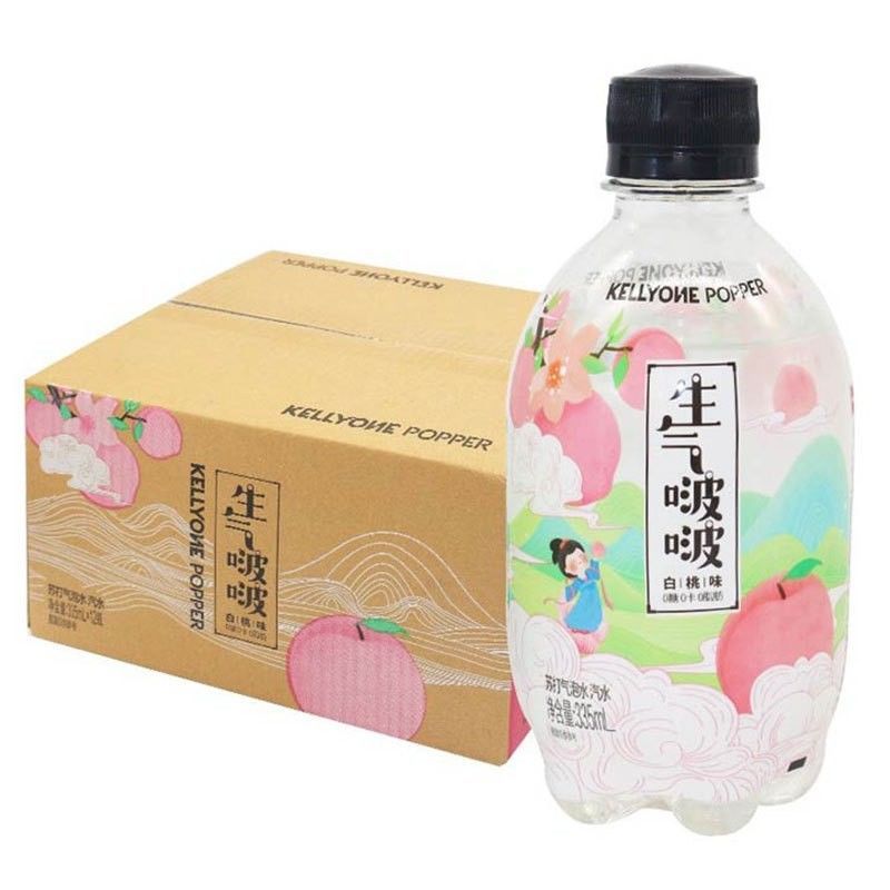 30550-网红饮料 kellyone生气啵啵无糖苏打水气泡水0卡0脂整箱瓶装批发-详情图