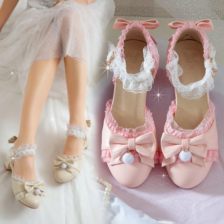 儿童凉鞋洛丽塔鞋子女童小高跟鞋小女孩包头Lolita鞋中大童公主鞋