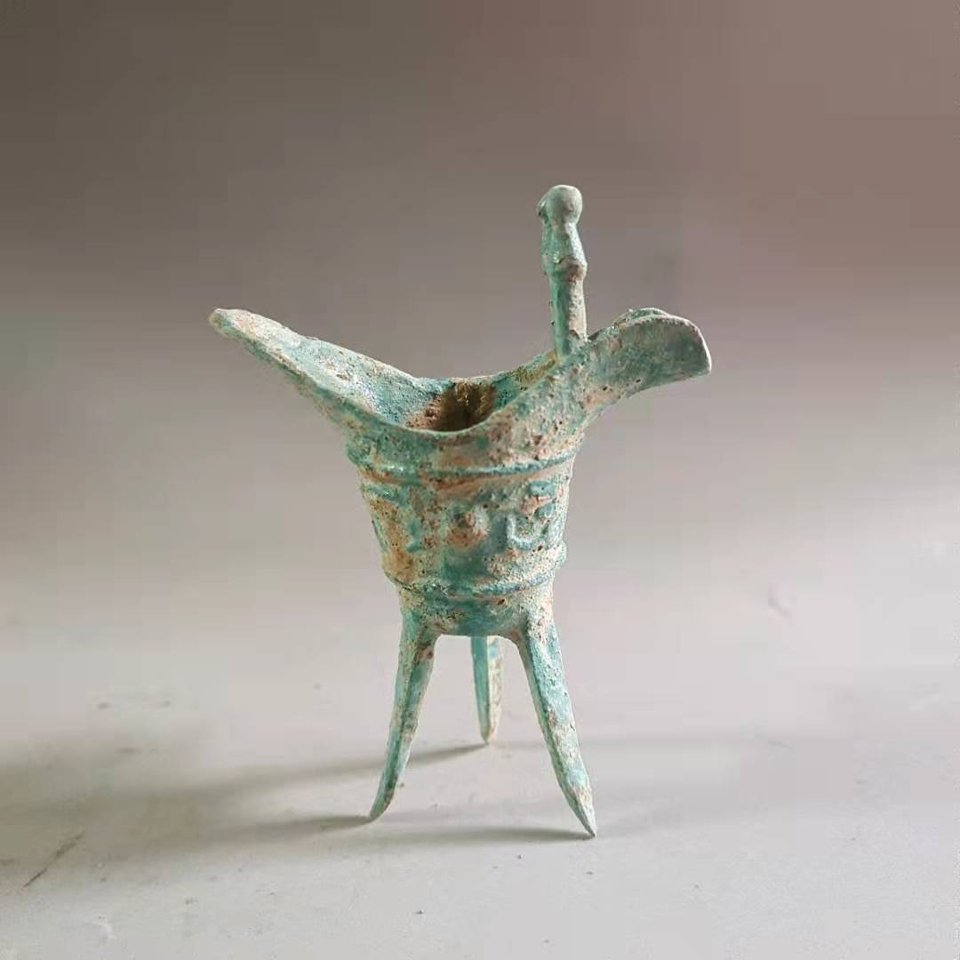 古玩老铜器青铜器战国铜器青铜酒杯老物件真品家居装饰品摆件古董