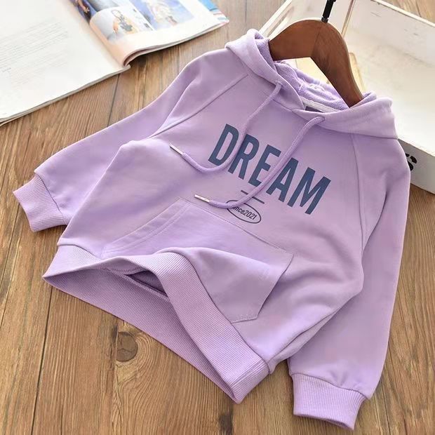 Girls' spring and autumn thin Hoodie 2022 new middle school and university children's bottoming top loose foreign style children's jacket