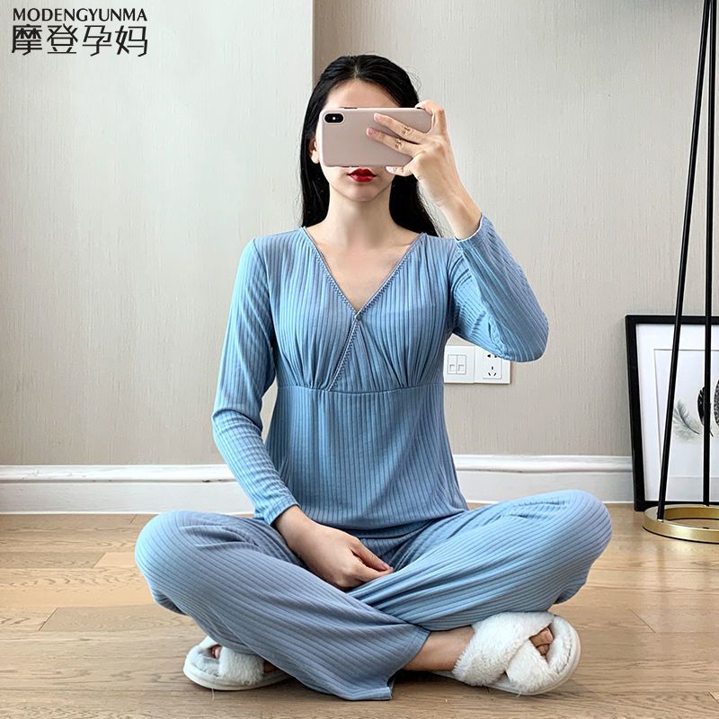 月子服夏季薄款产后月子喂奶家居服套装春秋季哺乳衣套装孕妇睡衣