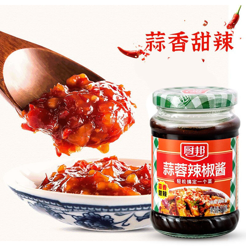 88736-厨邦辣椒酱210g*2 霸王/蒜蓉/桂林辣椒酱家用组合炒菜点蘸饭扫光-详情图