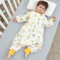 婴儿睡袋春夏薄款纯棉纱布分腿睡袋宝宝幼儿童防踢被神器四季通用