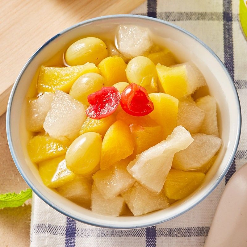 新鲜什锦罐头水果黄桃罐头椰果梨罐头方便速食休闲零食砀山特产