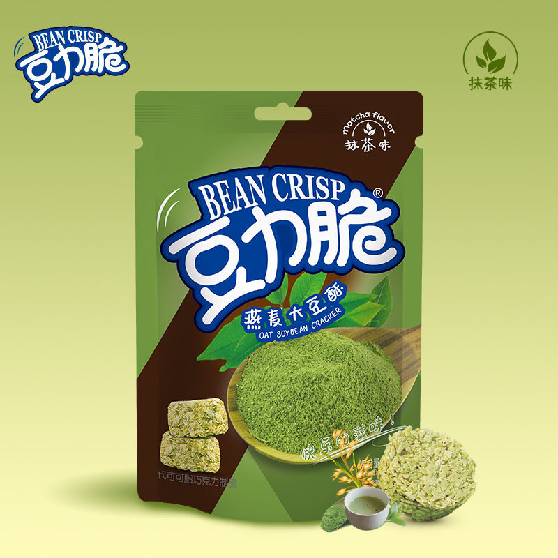 37706-豆力脆燕麦雪花酥70g*6包抹茶草莓巧克力味网红零食小吃糕点-详情图
