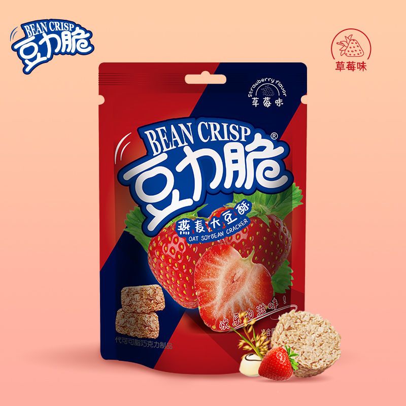 37706-豆力脆燕麦雪花酥70g*6包抹茶草莓巧克力味网红零食小吃糕点-详情图