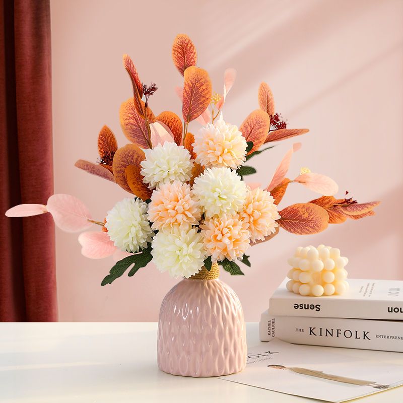 北欧风陶瓷花瓶假花仿真花高档摆件客厅干花插花水养家居饰品批发 虎窝拼