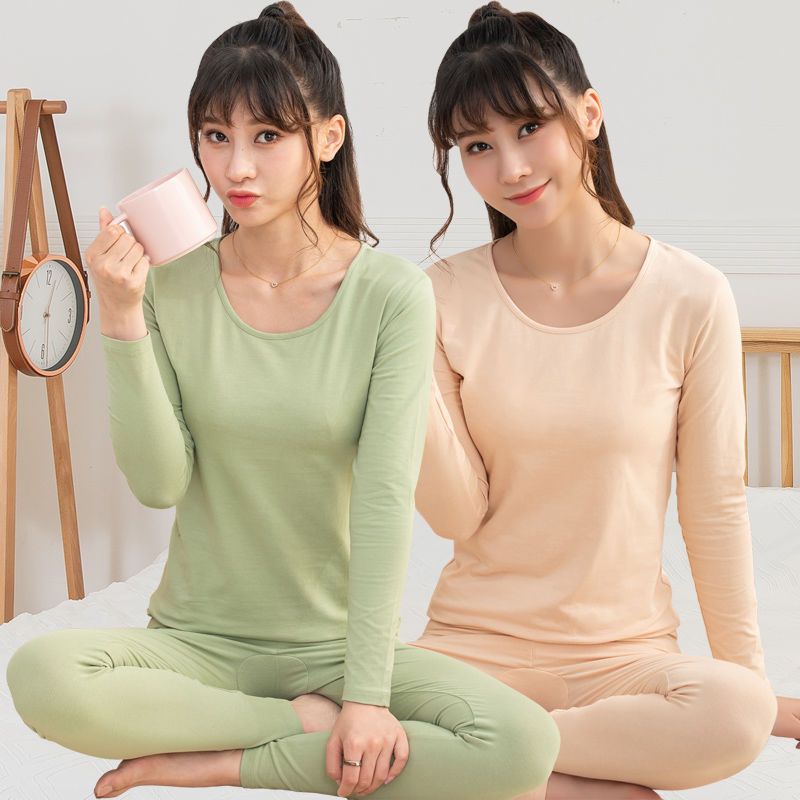 秋衣秋褲女士純棉套裝修身薄款保暖內衣線衣線褲全棉毛衫加肥大碼